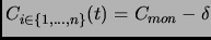 $ C_{i\in\{1,\ldots,n\}}(t)=C_{mon}-\delta$